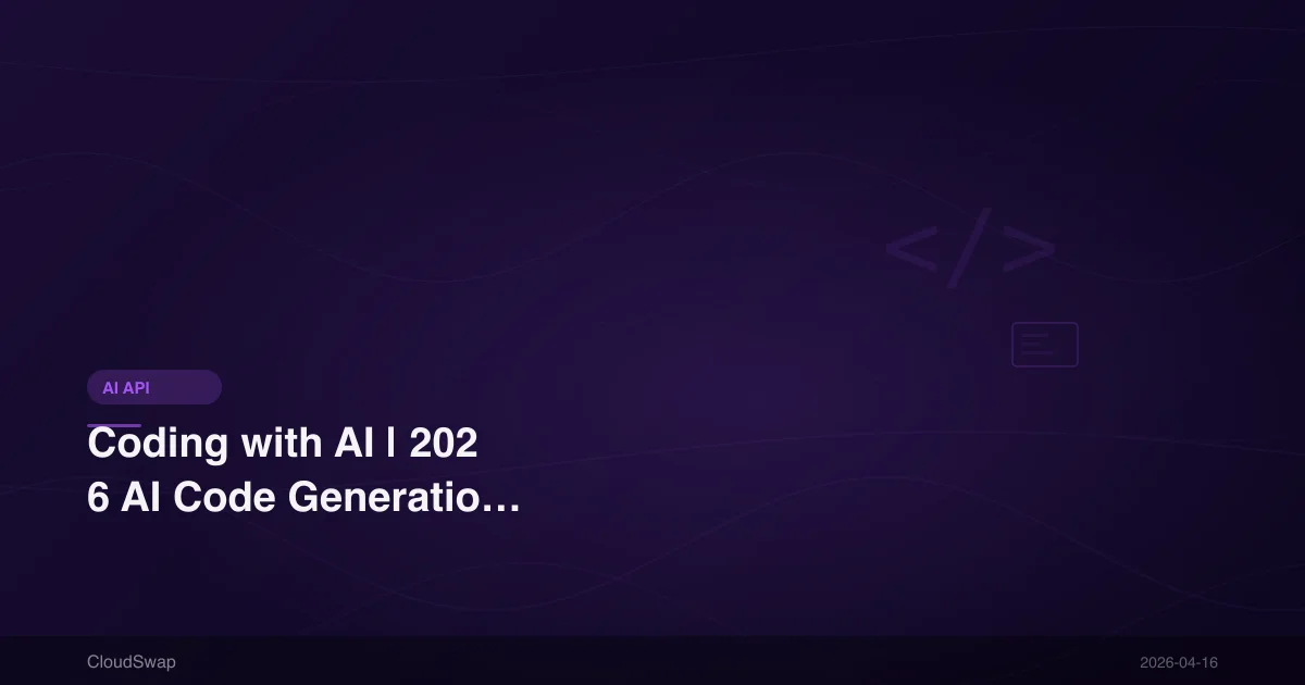 Coding with AI | 2026 AI Code Generation Tools Tutorial and Hands-On Guide