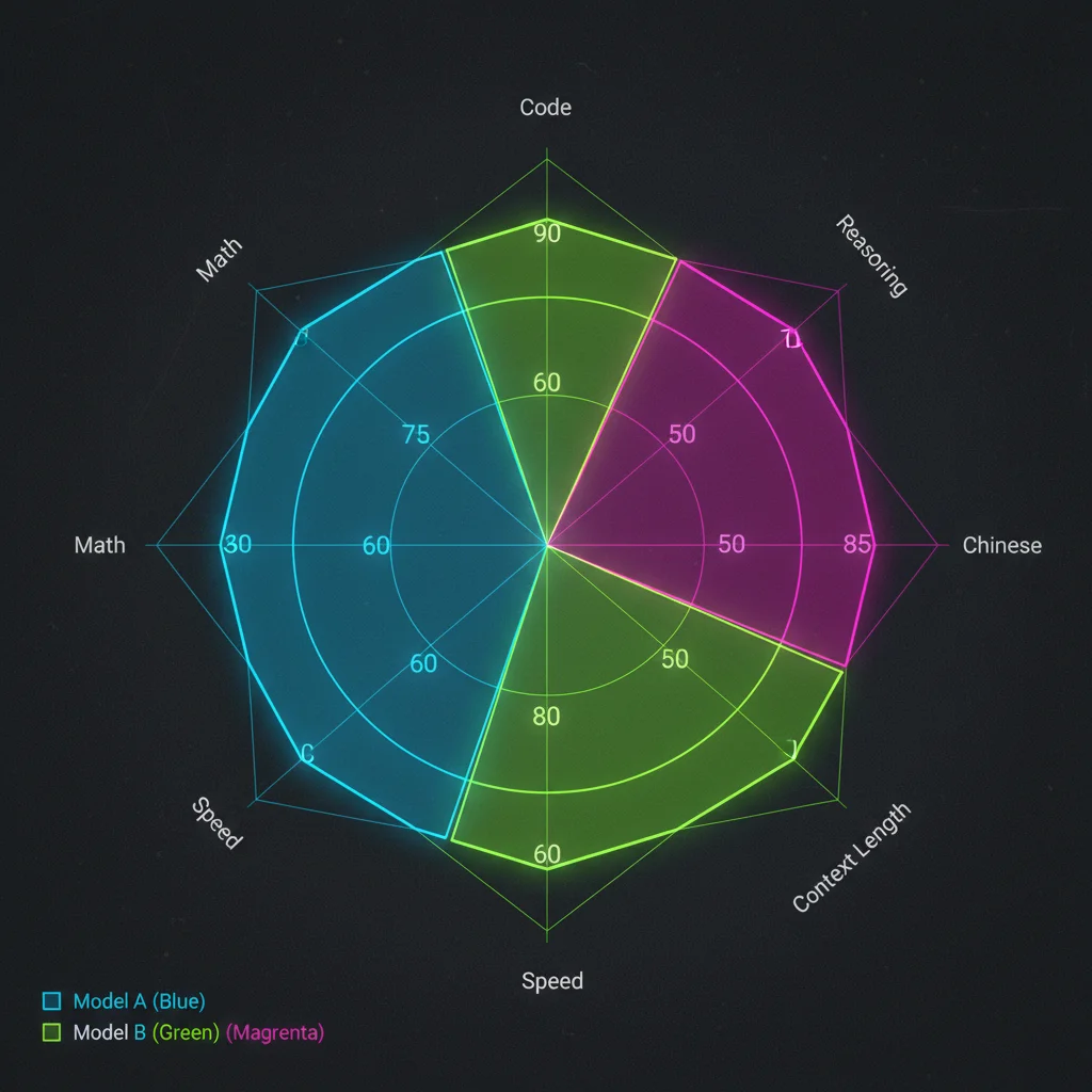 Three-Model Benchmark Radar Chart