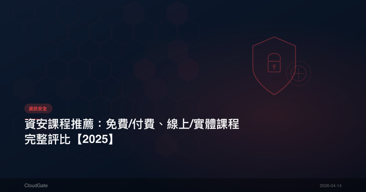 資安課程推薦:免費/付費、線上/實體課程完整評比【2025】